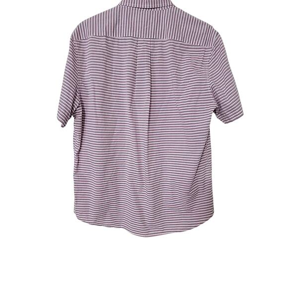 Us Polo Assn Shirt Short Sleeve Button Up Pink White Blue Striped XL Cotton EUC - Picture 5 of 9